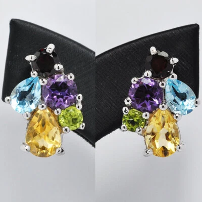 MERAVIGLIOSO ORECCHINI IN ARGENTO 925 CON  PIETRE NATURALI - Immagine 1 di 3