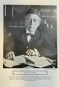 1920 Vintage Magazine Illustration Labor Leader Samuel Gompers - Picture 1 of 1