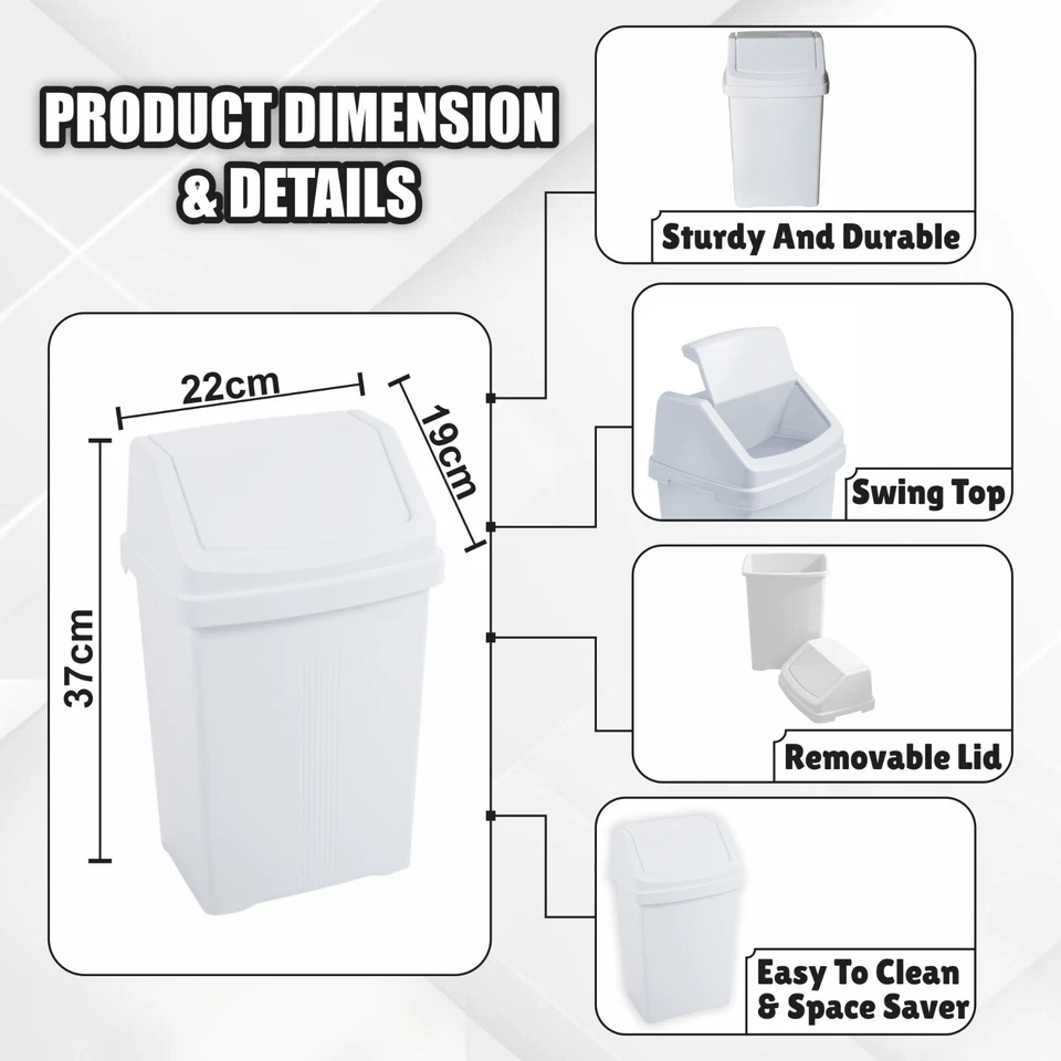 What More Swing Bin White 8l 11739