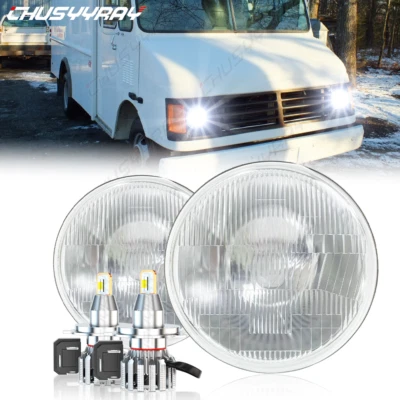 2 шт круглых светодиодных фар дальнего и ближнего света для фургона Chevrolet P10 P20 P30 7 дюймов - Изображение 1 из 4