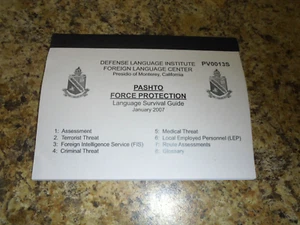 US Army Pashto Force Protection Iranian Language Guide 2007 Reference Book - Picture 1 of 1