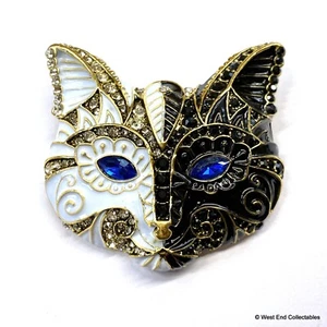 Large Blue Eyed Siamese Himalayan Cat Brooch Vintage Art Deco Style Pin Gift - Picture 1 of 4