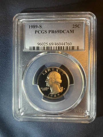 1989 S 25C Washington Quarter Proof PCGS PR69DCAM Cover