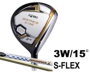 HONMA BERES S-06 MENS FAIRWAY WOOD 3W LOFT 15 ARMRQ X 52 2STAR GRAPHITE S-FLEX - Picture 1 of 8