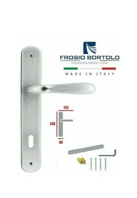 FROSIO BORTOLO MANIGLIA A PLACCA PER PORTE INTERNE OTTONE CROMO SATINATO