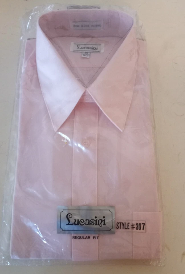 Lucasini Мужская обычный крой розовый платье рубашка новый - Sz. 16 32-33 - Изображение 1 из 3