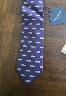 Novo com etiquetas Cole Haan sapatos roxos seda formal gravata clássica 126191 - Imagem 1 de 3