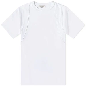 Alexander McQueen Arnés Cinta Camiseta Blanca Para Hombre Nueva 639972QTX04 9000 - Imagen 1 de 2