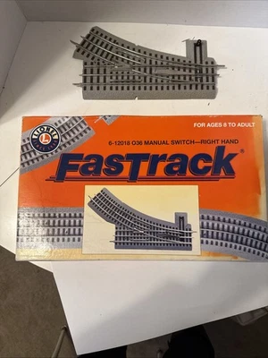 Lionel FasTrack 6-12018  O36 Manual Switch Electric O Gauge - Right Hand W/box - Image 1 of 4