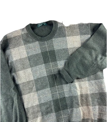 Suéter Lyle and Scott Para Hombre XL Lana de Cordero Escocia Gris Argyle Tejido AGUJEROS Foto 1 de 4