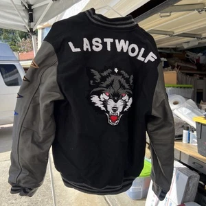 MIGHTY WOLVES VARSITY JACKET - BLACK - Picture 1 of 18