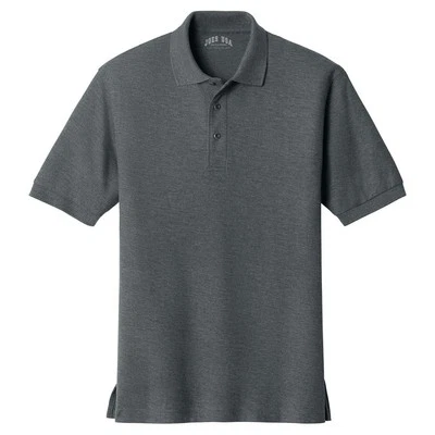Camisas polo clásicas con tacto de seda para hombre en 36 colores y tallas: XS-6XL-gris acero Foto 1 de 2