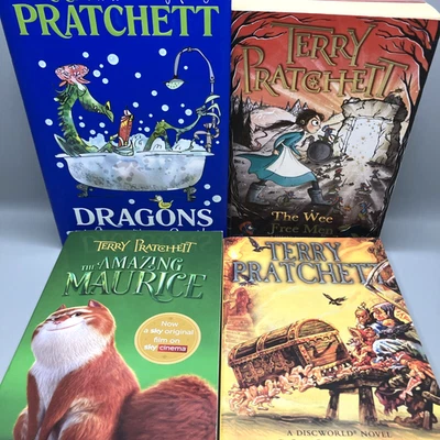 Terry Pratchett Free Men Dragons Colour of Magic Maurice 4 Book Lot - Image 1 of 4