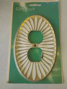 1970s Vintage Edmar Brass Sunburst Oval N.O.S. Outlet Cover Plate - Picture 1 of 5
