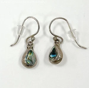Sterling Silver Teardrop Abalone Dangle Earrings, 0.96g - Bild 1 von 5