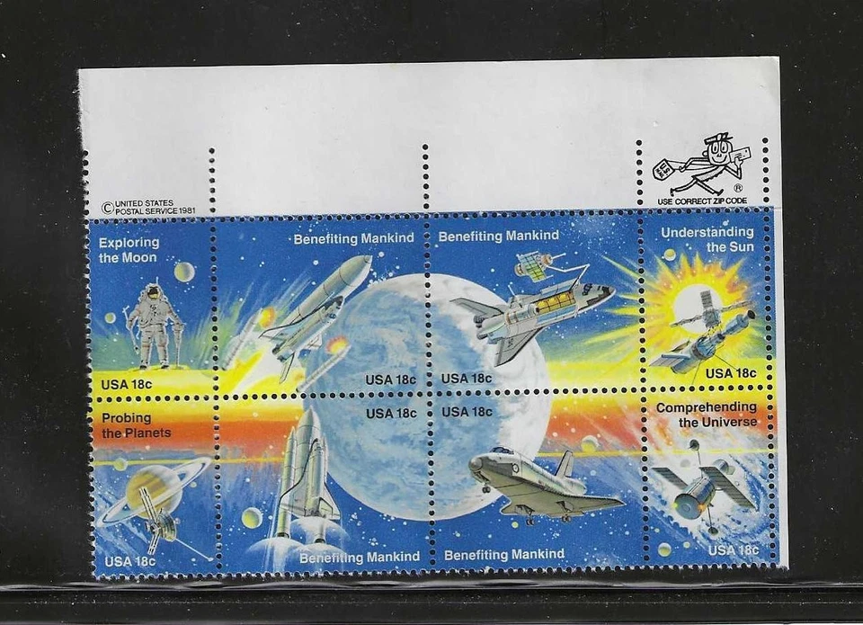 US SCOTT  #1912-1919  GREAT  SE-TENANT  MR ZIP  BLOCK OF  8  MNH TAKE A LQQK ! - Image 1 of 1