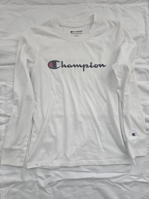 Camisa Pullover Champion Blanca Manga Larga Niños Niñas Talla Grande Nueva Sin Etiquetas Atlética  Foto 1 de 4