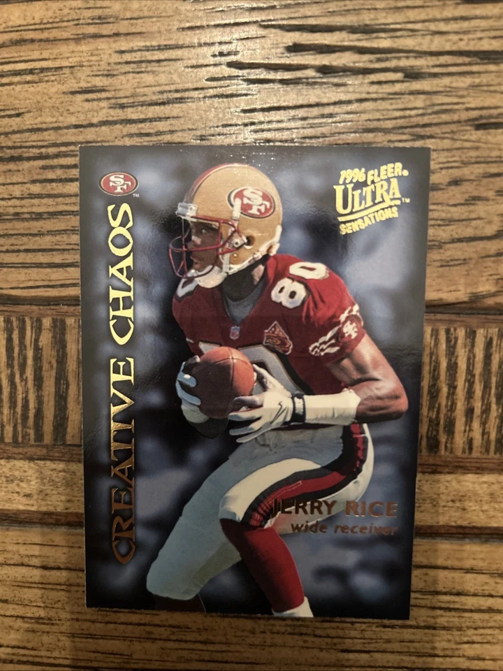 1996 Fleer Ultra Sensations Creative Chaos Jerry Rice Chris Warren #4 HOF 49ers - Image 1 of 2