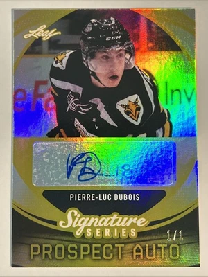 Pierre-Luc Dubois 2015 Leaf Signature Series Prospect Auto GOLD 1/1 - Capitals - Image 1 of 4