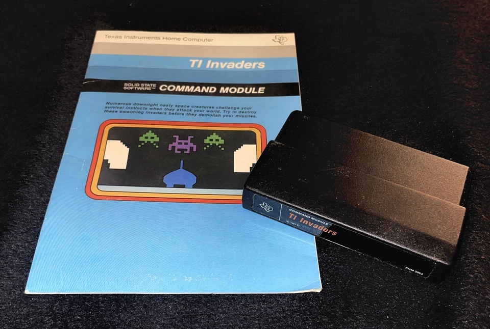 TI Invaders (1981) – Texas Instruments TI-99/4A Cartridge + Manual - Image 1 of 1
