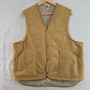 Western Outfitter Vintage Cotton Canvas Weste Gr. XL Herren Taschen Fleece gefüttert - Bild 1 von 10