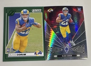 Blake Corum Lot of 2 Rookie Cards Rookie Rising Hyper Foil Green Variation - Picture 1 of 1