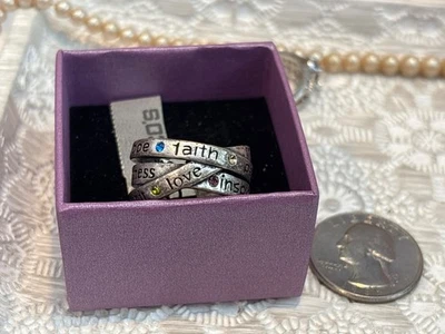 Nuevo con etiquetas Anillo Inspirador Chicos Confianza Paz Inspiración Gemas Talla 7 Foto 1 de 4