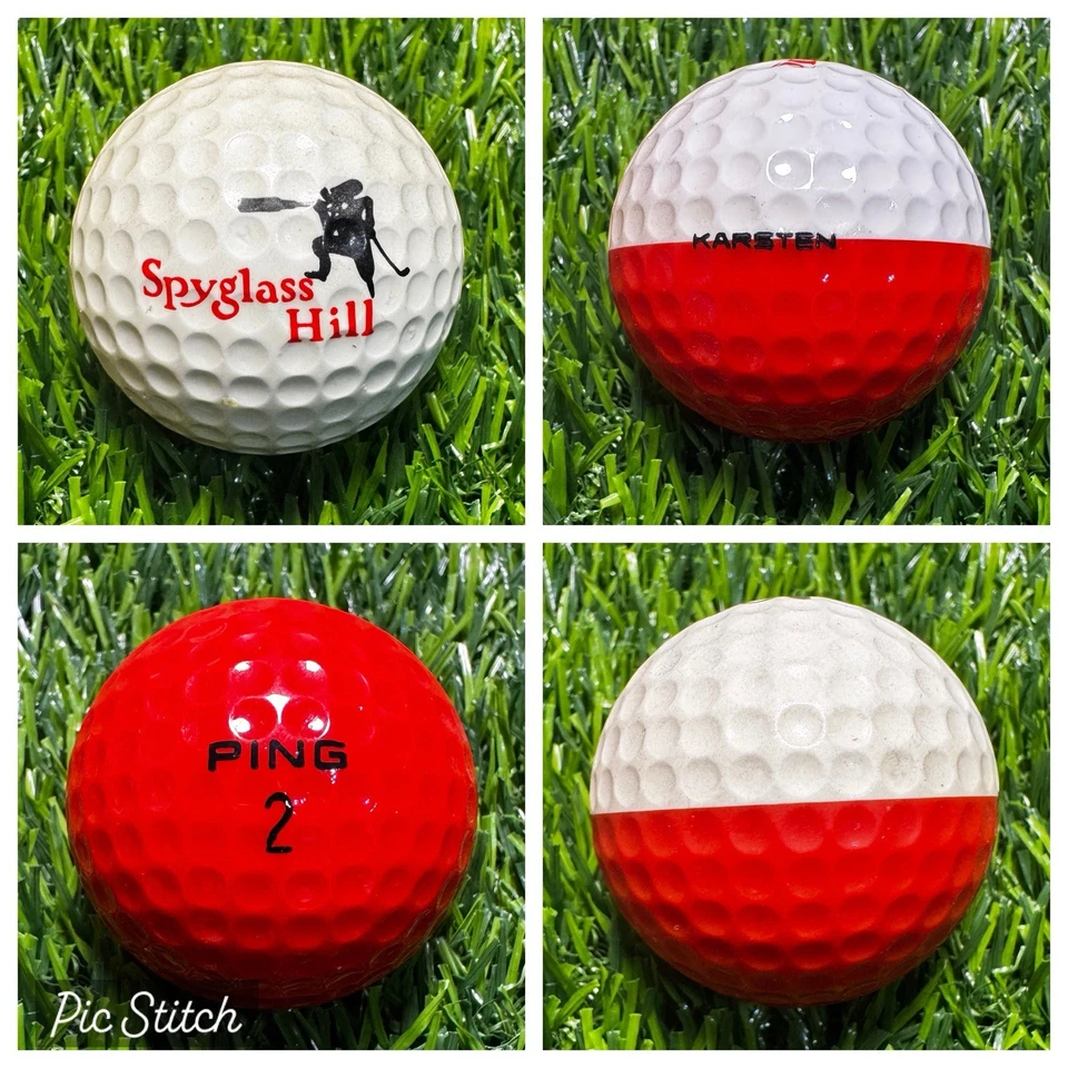 Pelota de golf RARA Ping roja/blanca Spyglass Hill LOGO - Karsten - dos tonos #2 Foto 1 de 4