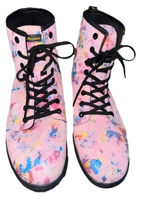 Botas Dr Doc Martens Gamuza Rosa Salpicaduras Sheridan Arco Iris Motas Mujer 10 LN Foto 1 de 4