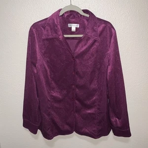 Christopher And Banks Women’s Button Down Size XL Purple - Picture 1 of 6