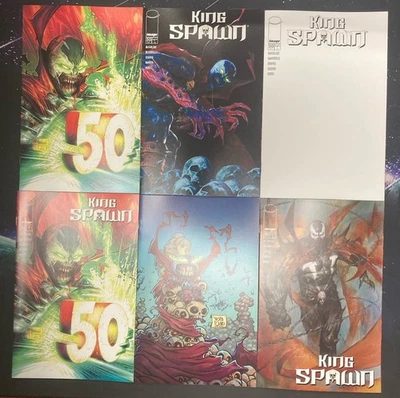 KING SPAWN #50 SET X6 1:100,50 SPEARS BLANK YOUNG LEE MCFARLANE VARIANT COMIC BX - Image 1 of 4