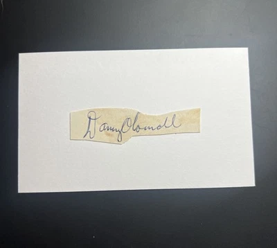 Danny O'Connell Signed Cut Index Card JSA LOA Washington Senators - Image 1 of 2
