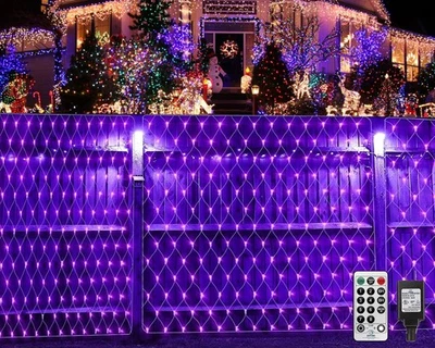 Luces de red de Navidad para exteriores 9,8 x 6,6 pies 200 LED UV malla impermeable 8 modos Foto 1 de 4