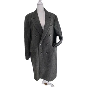 Vintage OAKTON Herren 42 Reg Large Wollmantel Trench Zweireiher Old Money - Bild 1 von 12