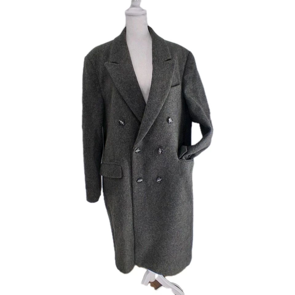Abrigo de lana grande regular 42 de colección Oakton para hombre trinchera doble pecho dinero antiguo Foto 1 de 4