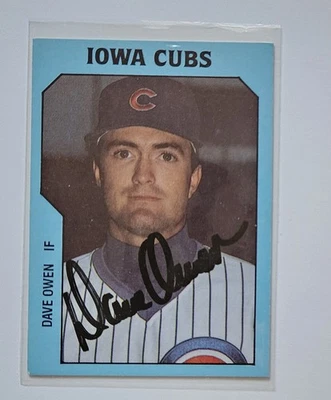 1985 TCMA IOWA CUBS Baseball Card #6 DAVE OWEN Autographed / Signed 🔥⚾️ 🔥 - Image 1 of 4