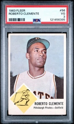 Fleer 1963 - Roberto Clemente #56 PSA 3 ¡Bajo calificación! Piratas de Pittsburgh Foto 1 de 2