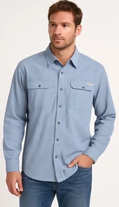 ExOfficio BugsAway Insect-Repellent Blue Button-Up Shirt Outdoors Sports XL - Picture 1 of 17