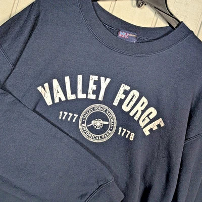 Suéter Valley Forge Vintage Para Hombre Talla Grande Azul Gráfico Algodón - Militar Foto 1 de 4