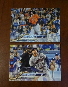 Lote de tarjetas de béisbol 2018 Topps George Springer Houston Astros 2017 Serie Mundial  - Imagen 1 de 1