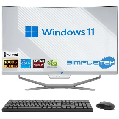 All In One I5 8Th Gen 24" Curved Win 11 Ram 8Gb Ssd 120Gb Desktop Editing Gaming - Image 1 of 4