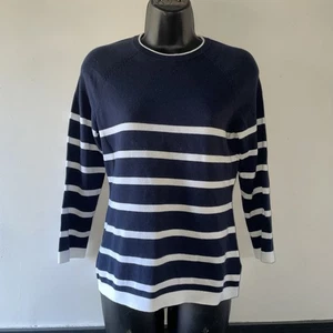 brooks brothers women Striped Blue White Preppy Sweater Top Small X1 - Picture 1 of 7