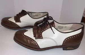 Scarpa da golf donna FOOT JOY CLASSICS TAGLIA 10 D stile pelle marrone e bianca 90621 - Foto 1 di 12