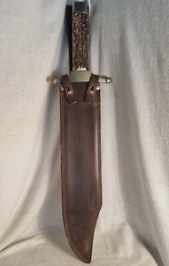 Messer + Lederscheide The Alamo Bowie Linder Messer Solingen N° 208/999 H002-1 - Bild 1 von 24