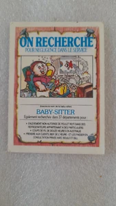 Kartenrückseite Les Crados " Wir suchen Babysitter " - Bild 1 von 2