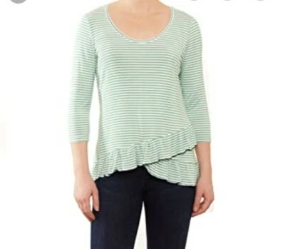 Top Jeanne Pierre dobladillo con volantes talla S #237T Foto 1 de 4