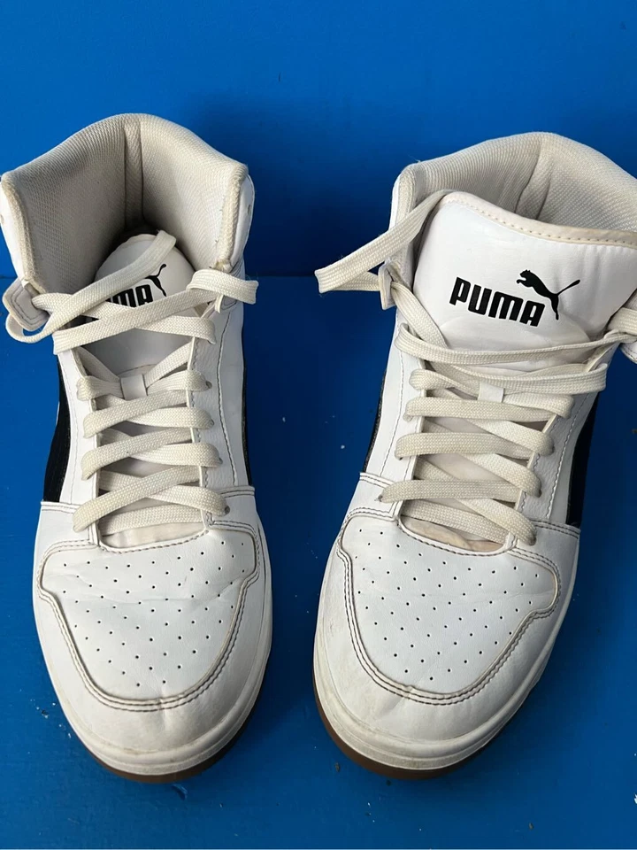 Men's Puma 369573-24 Rebound Layup High Top Sneakers White Black Size 11.5 - Image 1 of 4