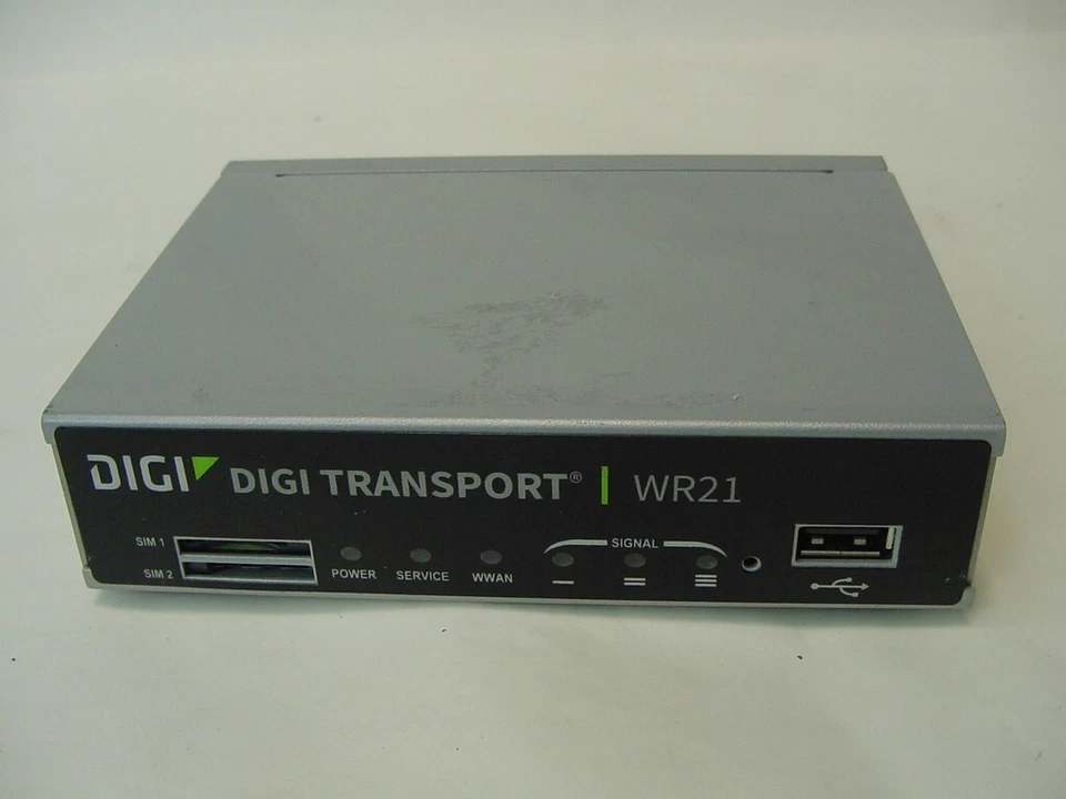DIGI TRANSPORT WR21 CELLULAR ROUTER - NO ANTENNA OR POWER CORD - Image 1 of 4