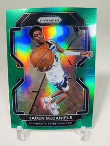 Jaden McDaniels  #12 - Minnesota- 2021-22 Panini Prizm - Green Prizm - NBA Card - Picture 1 of 6