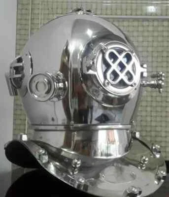 Boston Chrome 18" Inch Diving Helmet US Navy Mark IV Deep Scuba Divers Helmet Foto 1 de 3